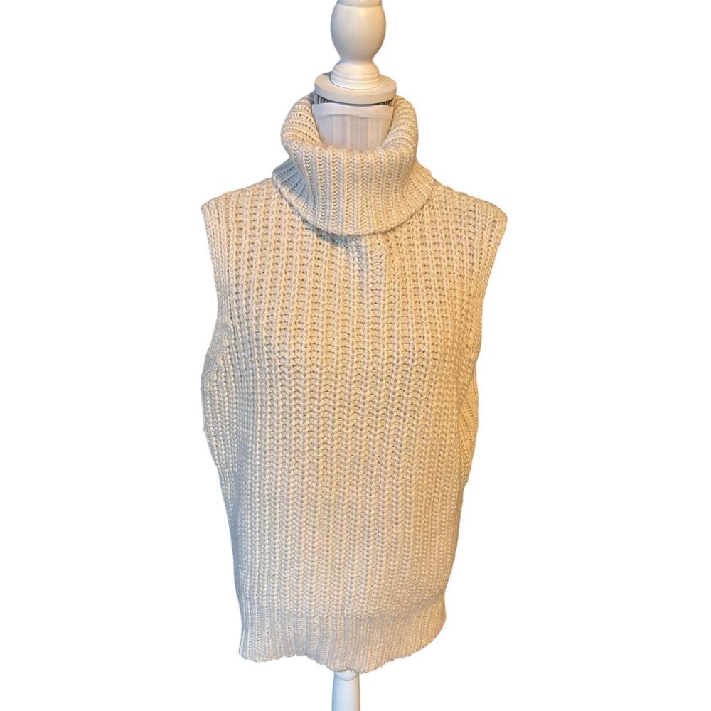 H&M Ivory Tunic Knitted Turtleneck Size S